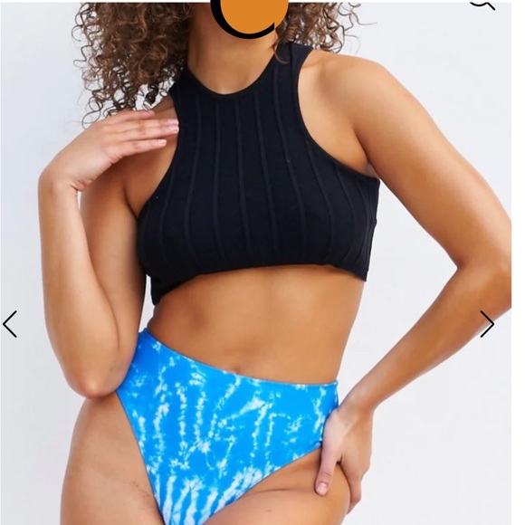 ✨NWT✨🌊 Tropic of C ☀️ arc racer back swim black tank top size large - Picture 4 of 11